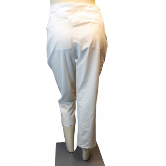 Chicos Womens Size 1 (US 8) Xenergy Pant White Ankle Cropped Pull On Slimming - Picture 3 of 12